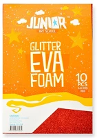 Junior 134130 Kreatív  csillámos dekor gumilap a/4, piros, 10 db/csomag kép