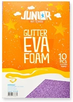 Junior 134157 Kreatív  csillámos dekor gumilap a/4, lila, 10 db/csomag kép