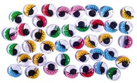 Junior 137089 Kreatív  színes mozgószem, szempillával, 12mm, 40 db/csomag kép