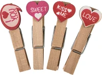 Junior 137229 Kreatív  fa csipesz fa szívvel, 4 db/csomag kép