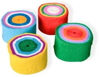 Junior 137385 Kreatív krepp dekorszalag  3,5cmx12m/tekercs 4 tekercs/csomag vegyes színek kép