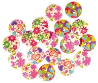 Junior 137790 Kreatív  gomb, virágos, 15mm, 20 db/csomag kép