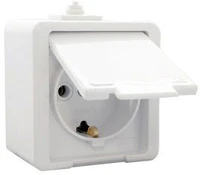 Junior 321344 Anco   fehér csapófedeles ip44 fehér földelt dugaszolóaljzat kép