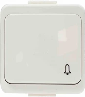 Junior 321353 Anco   falon kívüli ip44 fehér nyomókapcsoló csengő jellel kép