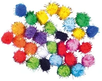 Junior PPP9140-6120 Kreatív  csillámos pompom, vegyes, 15 mm, 30 db/csomag kép