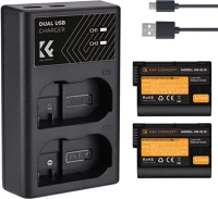 K&f concept KF-28-0012 K&f concept hordozható dupla usb-c akkumulátor mh-25 töltő + 2db en-el15 kép