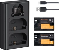 K&f concept KF-28-0021 K&F Concept hordozható dupla USB-C akkumulátor LC-E6 töltő + 2db LP-E6NH kép