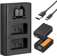 K&f concept KF-28-0031 K&f concept hordozható dupla usb-c akkumulátor mh-32 töltő + 2db en-el25 kép