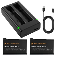 K&f concept KF-28-0050 K&f concept hordozható dupla usb-c akkumulátor töltő + 2db insta 360 x4 kép