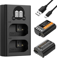 K&f concept KF28.0042 K&f dmw-blk22 digital camera dual battery with dual channel charger for kép