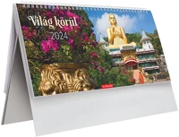 Kalendart 25T632P-00P 2025 t063 világ körül álló papír asztali naptár kép