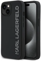 Karl lagerfeld BA3666339356965 Telefontok iphone 15 -  3d rubber glitter - fekete hátlap tok kép