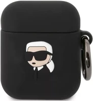 Karl lagerfeld KLA2RUNIKK 3d logo nft karl head apple airpods 1/2 szilikon tok, fekete kép