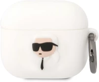 Karl lagerfeld KLA3RUNIKH 3d logo nft karl head apple airpods 3 szilikon tok, fehér kép