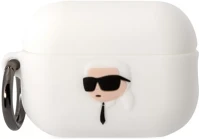 Karl lagerfeld KLAP2RUNIKH 3d logo nft karl head apple airpods pro 2 szilikon tok, fehér kép