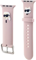 Karl lagerfeld KLAWMSLKCNP Karl and choupette head nft apple watch 38/40/41mm szíj, rózsaszín kép