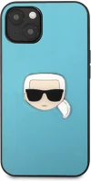 Karl lagerfeld KLHCP13SPKMB Head bőr hátlap tok apple iphone 13 mini, kék kép