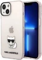 Karl lagerfeld KLHCP14MCTTRI Transparent choupette body apple iphone 14 plus hátlap tok, rózsaszín kép