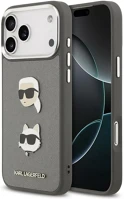 Karl lagerfeld KLHCP17LPSFDHPOG fw grained karl & choupette heads pins & logo apple iphone 17 pro hátlap tok kép