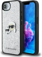 Karl lagerfeld KLHCPSE4PFGKCPS fixed glitter ikonik metal pin apple iphone 17e / iphone 16e hátlap tok kép