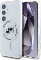 Karl lagerfeld KLHMS25MHLSKCH button karl & choupette heads printed logo galaxy s25+ magsafe hátlap tok kép