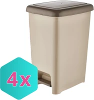 Karton DA503XSZBAK8696287010454B Szemetes pedálos slim bézs 60l, slim  - 4db kép