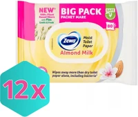Karton DA503XSZWYK7322541475233 Zewa nedves toalettpapír bigpack 80db/csg, almond milk  - 12 db kép