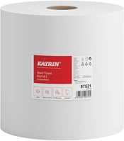 Katrin 97531 FEHÉR Kéztörlő 2 rétegű belsőmagos tekercses átmérő: 20 cm 600 lap/150 m kép