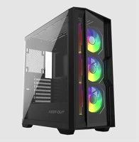 Keep out XC-500 GLASS (FEKETE, számítógépház kép
