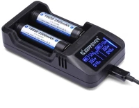 Keeppower 14500/16340/CR123/18650/26650 lcd akku töltő li-ion  cellákhoz power bank funkcióval kép