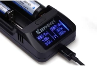 Keeppower CHARGERL2PLUS lcd akku töltő li-ion 14500/16340/cr123/18650/26650 cellákhoz power bank kép