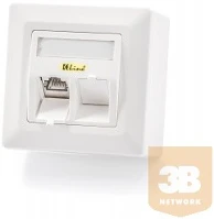 Keline 601140-AP-KEJ-C5E-S-TL-2 601140-AP + KEJ-C5E-S-TL(2) Modulo50 falon kívüli aljzat, Kategória 5E kép