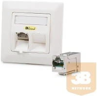 Keline 601140-UP-KEJ-C6A-S-HD-2 601140-UP + KEJ-C6A-S-HD(2) Modulo50 süllyesztett aljzat, Kategória 6A kép