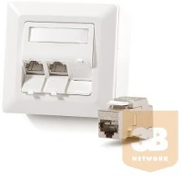 Keline 601143-AP-KEJ-C6A-S-10G-3 601143-AP + KEJ-C6A-S-10G(3) Modulo50 outlet, Category 6A , 3xRJ45/s, wall kép