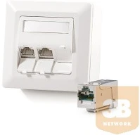Keline 601143-AP-KEJ-C6A-S-HD-3 601143-AP + KEJ-C6A-S-HD(3) Modulo50 outlet, Category 6A , 3xRJ45/s, wall kép