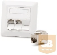 Keline 601143-UP-KEJ-C6A-S-10G-3 601143-UP + KEJ-C6A-S-10G(3) Modulo50 süllyesztett aljzat, Kategória 6A kép