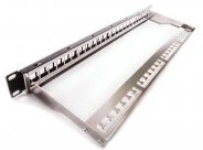 Keline KEP-EMPTY-S Patch panel 1u, fekete, üres, 24 db keystone jack számára kép