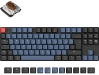 Keychron K1P-H3-UK K1 pro bluetooth / usb-c angol gateron low-profile mx 2.0 mechanical brown mechanikus billentyűzet fekete-kék kép