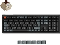 Keychron V6U-D3Z-HU v6 ultra 8k bluetooth / vezeték nélküli magyar silk pom brown mechanikus kép