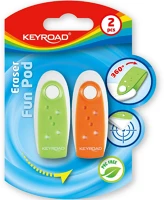 Keyroad KR970225 Radír, pvc mentes 2 db/bliszter  fun pod vegyes színek kép