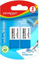 Keyroad KR971644 Radír, 2 db/bliszter,  duo, fehér-kék kép