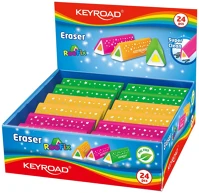 Keyroad KR971814 Radír, pvc mentes 24 db/display  roo fix vegyes színek kép