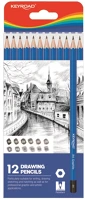 Keyroad KR972271 Grafitceruza, 12 különböző keménységben, hatszögletű 12 db/bliszter kép