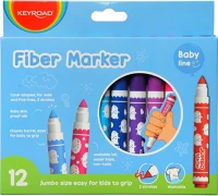 Keyroad KR972320 Rostirón, filctoll készlet, 5 mm, 12 db/bliszter,  jumbo, vegyes színek kép