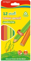 Keyroad KR972396 Színes ceruza készlet 4 mm famentes háromszögletű  jumbo 12 klf. szín kép