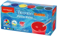 Keyroad KR972982 Tempera készlet, 6 x 25 ml, ecsettel, műanyag dobozban kép