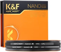 K&f concept KF-1664 nano-x series, mcuv + cpl szűrő, vízlepergető, karcálló, fém kép