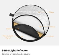 K&f concept KF-18-0003 5in1 derítőlap, reflektor, 110cm (fehér, fekete, arany, ezüst kép