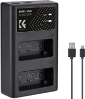 K&f concept KF-28-0008 hordozható dupla lc-e17 akkumulátor töltő, usb-c, 2db lp-e17 kép