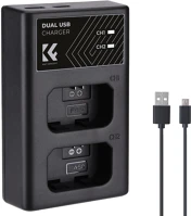 K&f concept KF-28-0009 Hordozható dupla bc-trw akkumulátor töltő, usb-c, 2db fw50 akkumulátorhoz kép